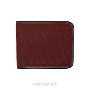 🔴 Dior Trotter Bifold Wallet - Burgundy Jacquard